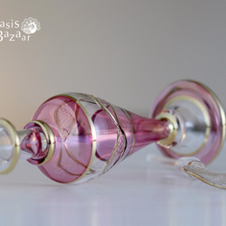 《SALE！》GOLD［Sサイズ］エジプトガラス香水瓶 パフュームボトル アロマオイル ピンク 4枚目の画像