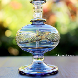 ［Sサイズ］エジプトガラス香水瓶 パフュームボトル アロマオイル ブルー 4枚目の画像