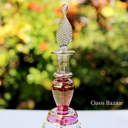 ［Sサイズ］エジプトガラス香水瓶 パフュームボトル アロマオイル パープル 3枚目の画像
