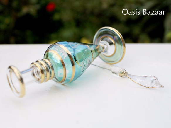 ［送料無料］エジプトガラス香水瓶 パフュームボトル アロマオイル 3本セット 5枚目の画像
