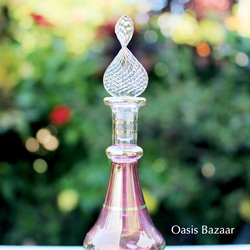 ［Sサイズ］エジプトガラス香水瓶 パフュームボトル アロマオイル ピンク 3枚目の画像