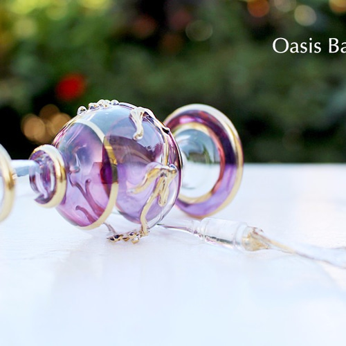 Sサイズ］エジプトガラス香水瓶 パフュームボトル アロマオイル