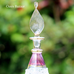 22K GOLD［Sサイズ］エジプトガラス香水瓶 パフュームボトル アロマオイル パープル 3枚目の画像
