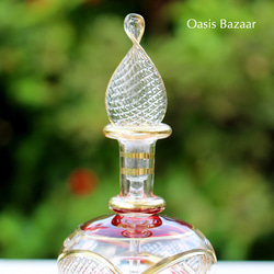 22K GOLD［Sサイズ］エジプトガラス香水瓶 パフュームボトル アロマオイル　レッド 3枚目の画像