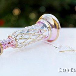 22K GOLD［Sサイズ］エジプトガラス香水瓶 パフュームボトル アロマオイル ピンク 5枚目の画像