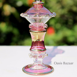 22K GOLD［MSサイズ］エジプトガラス香水瓶 パフュームボトル アロマオイル ピンク 4枚目の画像