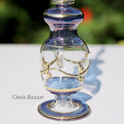 22K GOLD［Sサイズ］エジプトガラス香水瓶 パフュームボトル アロマオイル ブルー 4枚目の画像
