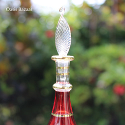 22K GOLD［MSサイズ］エジプトガラス香水瓶 パフュームボトル アロマオイル　レッド 3枚目の画像