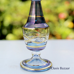 22K GOLD［MSサイズ］エジプトガラス香水瓶 パフュームボトル アロマオイル ブルー 4枚目の画像