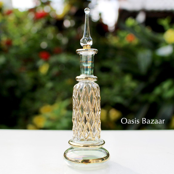 ［送料無料］エジプトガラス香水瓶 パフュームボトル アロマオイル アロマディフューザー 3本セット 4枚目の画像