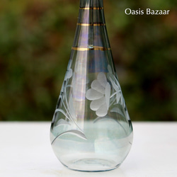 GOLD［MSサイズ］エジプトガラス香水瓶 パフュームボトル アロマオイル グリーン 4枚目の画像