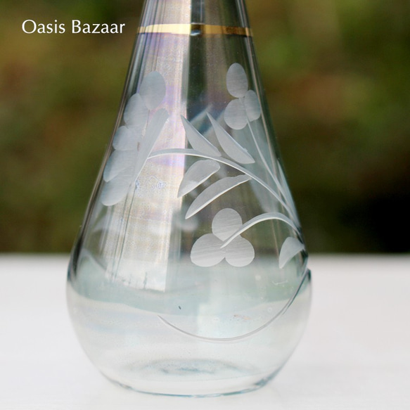 GOLD［MSサイズ］エジプトガラス香水瓶 パフュームボトル アロマオイル グリーン 5枚目の画像