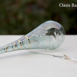 GOLD［MSサイズ］エジプトガラス香水瓶 パフュームボトル アロマオイル グリーン 6枚目の画像