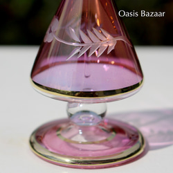 GOLD［Sサイズ］エジプトガラス香水瓶 パフュームボトル アロマオイル ピンク 4枚目の画像