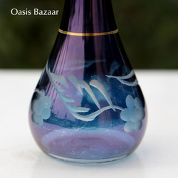 22K GOLD［MSサイズ］エジプトガラス香水瓶 パフュームボトル アロマオイル ブルー 5枚目の画像