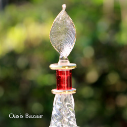 GOLD［Sサイズ］エジプトガラス香水瓶 パフュームボトル アロマオイル　レッド 3枚目の画像