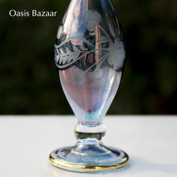 GOLD［MSサイズ］エジプトガラス香水瓶 パフュームボトル アロマオイル ブルー 4枚目の画像