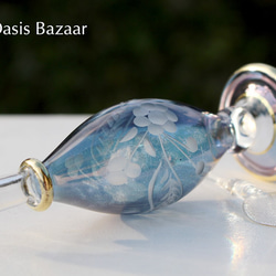 GOLD［MSサイズ］エジプトガラス香水瓶 パフュームボトル アロマオイル ブルー 5枚目の画像