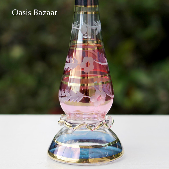 22K GOLD［Lサイズ］エジプトガラス香水瓶 パフュームボトル アロマオイル ミックス 4枚目の画像