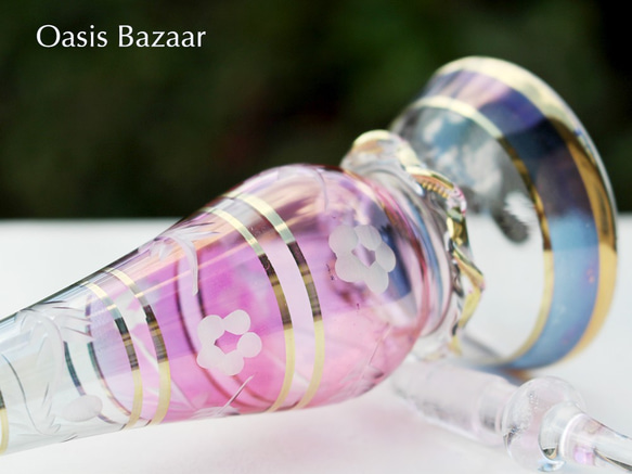 22K GOLD［Lサイズ］エジプトガラス香水瓶 パフュームボトル アロマオイル ミックス 7枚目の画像