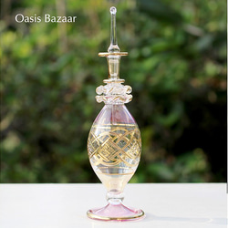GOLD［MSサイズ］エジプトガラス香水瓶 パフュームボトル アロマオイル ミックス 1枚目の画像