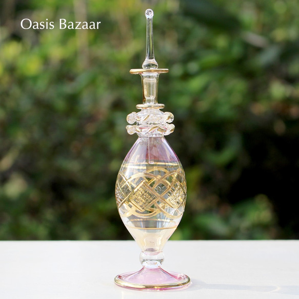 GOLD［MSサイズ］エジプトガラス香水瓶 パフュームボトル アロマオイル ミックス 2枚目の画像