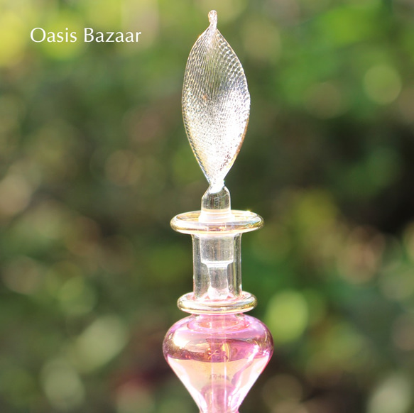 GOLD［Sサイズ］エジプトガラス香水瓶 パフュームボトル アロマオイル ピンク 3枚目の画像