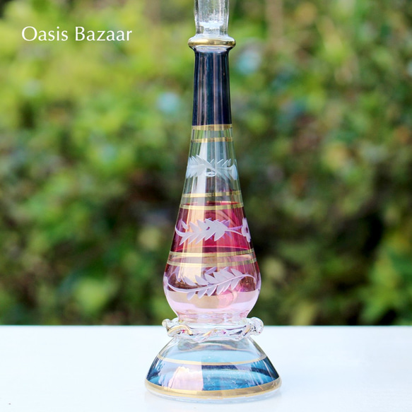 GOLD［Lサイズ］エジプトガラス香水瓶 パフュームボトル アロマオイル ミックス 4枚目の画像