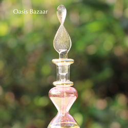 22K GOLD［Sサイズ］エジプトガラス香水瓶 パフュームボトル アロマオイル ピンク 3枚目の画像