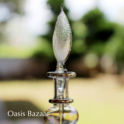 GOLD［MSサイズ］エジプトガラス香水瓶 パフュームボトル アロマオイル イエロー 3枚目の画像