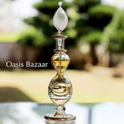 22K GOLD［MSサイズ］エジプトガラス香水瓶 パフュームボトル アロマオイル イエロー 2枚目の画像