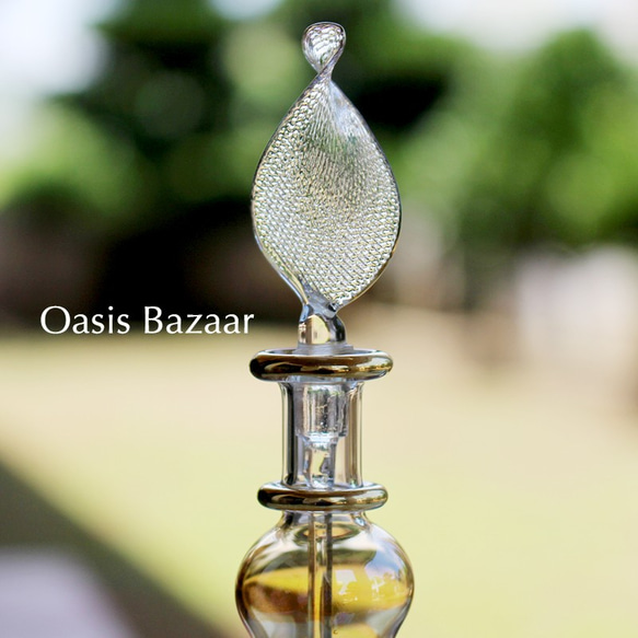 22K GOLD［MSサイズ］エジプトガラス香水瓶 パフュームボトル アロマオイル イエロー 3枚目の画像