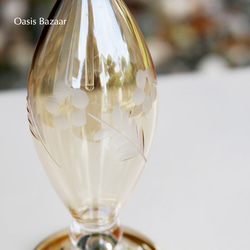 GOLD［MSサイズ］エジプトガラス香水瓶 パフュームボトル アロマオイル イエロー 5枚目の画像