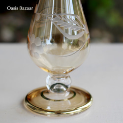 22K GOLD［MSサイズ］エジプトガラス香水瓶 パフュームボトル アロマオイル イエロー 5枚目の画像