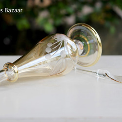 22K GOLD［MSサイズ］エジプトガラス香水瓶 パフュームボトル アロマオイル イエロー 6枚目の画像