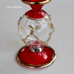 GOLD［Sサイズ］エジプトガラス香水瓶 パフュームボトル アロマオイル　レッド 4枚目の画像