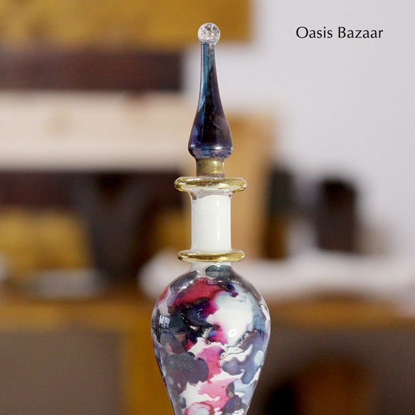 22K GOLD［Sサイズ］エジプトガラス香水瓶 パフュームボトル アロマオイル ミックス 3枚目の画像