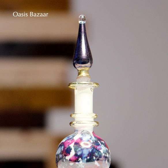 22K GOLD［XSサイズ］エジプトガラス香水瓶 パフュームボトル アロマオイル ミックス 3枚目の画像