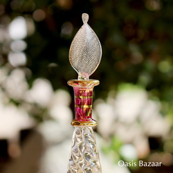 22K GOLD［MSサイズ］エジプトガラス香水瓶 パフュームボトル アロマオイル ピンク 3枚目の画像