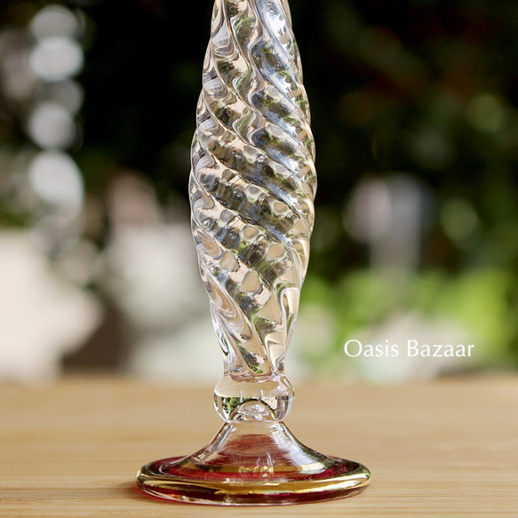 22K GOLD［MSサイズ］エジプトガラス香水瓶 パフュームボトル アロマオイル ピンク 4枚目の画像