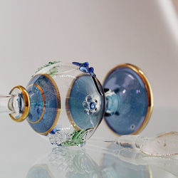 22K GOLD［Sサイズ］エジプトガラス香水瓶 パフュームボトル アロマオイル ブルー 7枚目の画像