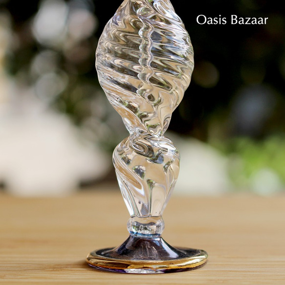 22K GOLD［Sサイズ］エジプトガラス香水瓶 パフュームボトル アロマオイル ブルー 4枚目の画像