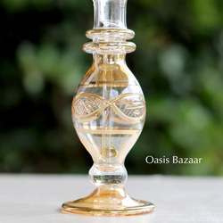 GOLD［Sサイズ］エジプトガラス香水瓶 パフュームボトル アロマオイル イエロー 5枚目の画像