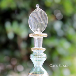 GOLD［Sサイズ］エジプトガラス香水瓶 パフュームボトル アロマオイル グリーン 3枚目の画像