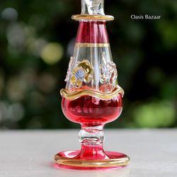 22K GOLD［Sサイズ］エジプトガラス香水瓶 パフュームボトル アロマオイル　レッド 4枚目の画像