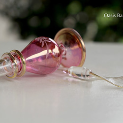 GOLD［Sサイズ］エジプトガラス香水瓶 パフュームボトル アロマオイル ピンク 5枚目の画像