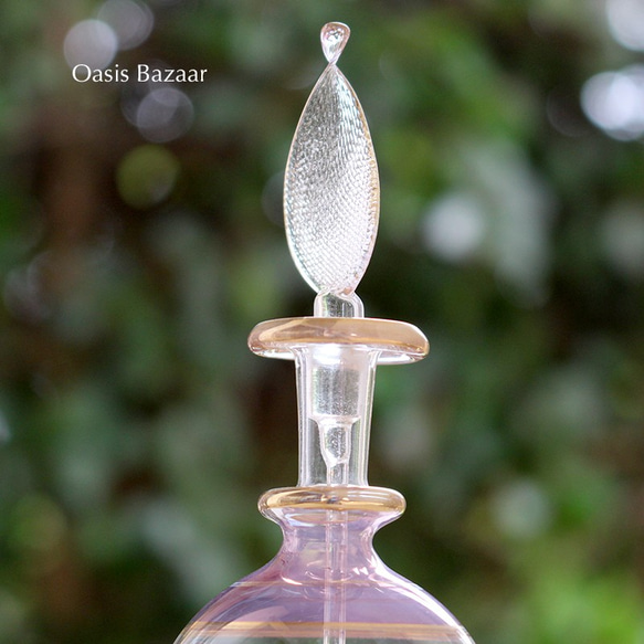 GOLD［Sサイズ］エジプトガラス香水瓶 パフュームボトル アロマオイル パープル 3枚目の画像