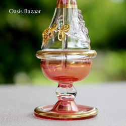 GOLD［Sサイズ］エジプトガラス香水瓶 パフュームボトル アロマオイル ピンク 5枚目の画像