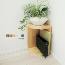 木製ラダーコーナーラック カフェ風/3段ラック/2WAY/アンティーク風