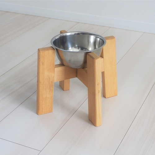 ボウルスタンド/木製餌台/犬用/猫用/食器台/ペット用品 タイプA（深め